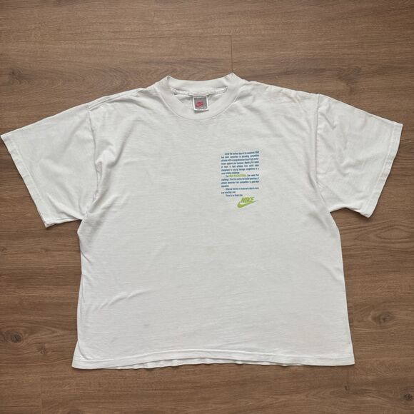 Rare Vintage 80s Nike International Swoosh Size L Abstract Single Stitch T Shirt - Picture 2 of 10